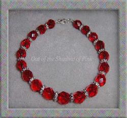 Czech Ruby Fire Polished Glass Bracelet  (click to enlarge)